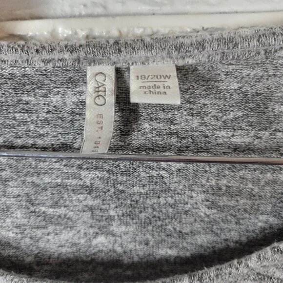 Cato Est 1946 Women's Top 18W/20W Plus Size Gray Pumpkin Glitter NOV78E - Picture 7 of 9